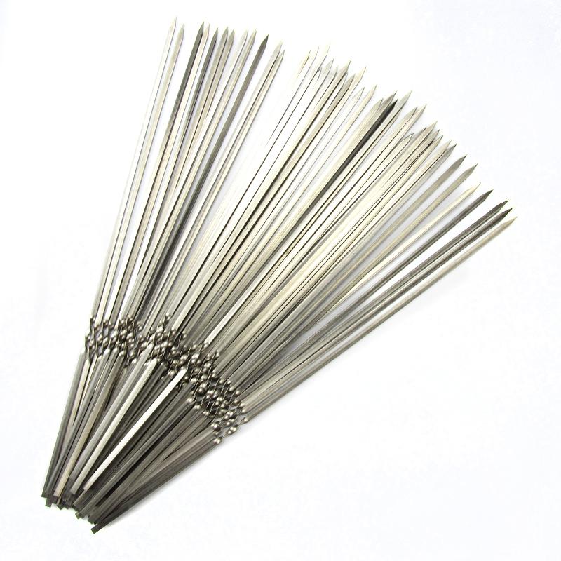 羊肉串烧烤签子不锈钢烧烤签穿串纳丽雅烧烤铁签子烤串签子烧烤用具