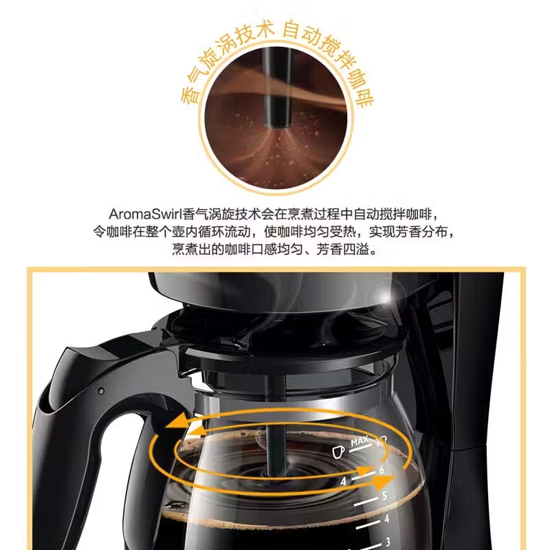 飞利浦咖啡机HD7432家用滴漏式美式MINI咖啡壶(咖啡粉用)高清大图