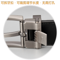 高尔夫男款牛皮皮带男针扣真牛皮男士腰带单条礼盒
