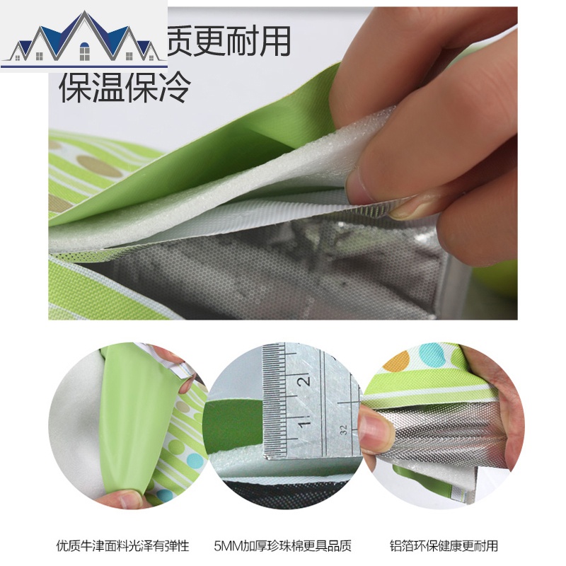 圆形饭盒袋手提便当包大号保温袋铝箔加厚保暖带饭装保温桶袋子套 三维工匠收纳袋高清大图