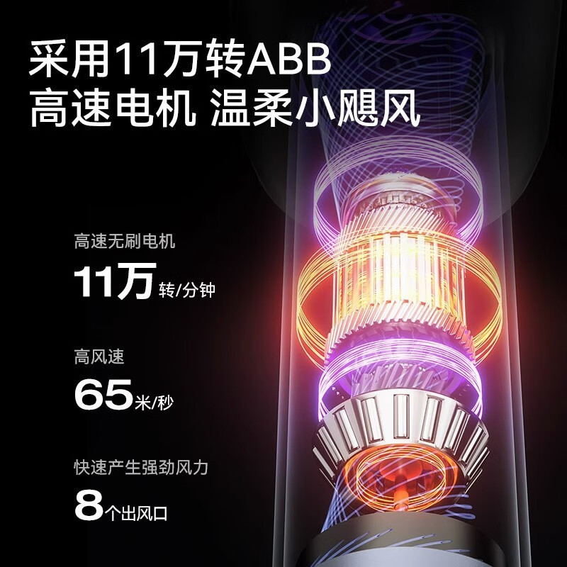 康佳 高速吹风机家用电吹风 亿级铂金负离子 十重降噪 KDCF-1310-T