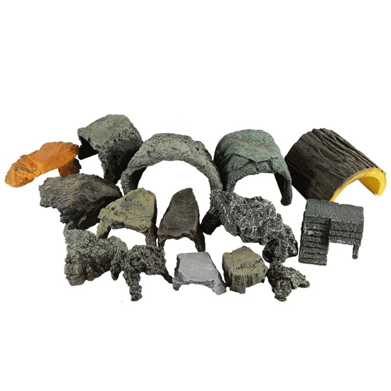 爬箱造景爬虫用具大号仿岩躲避洞穴乌龟过冬爬虫躲藏穴晒台高清大图