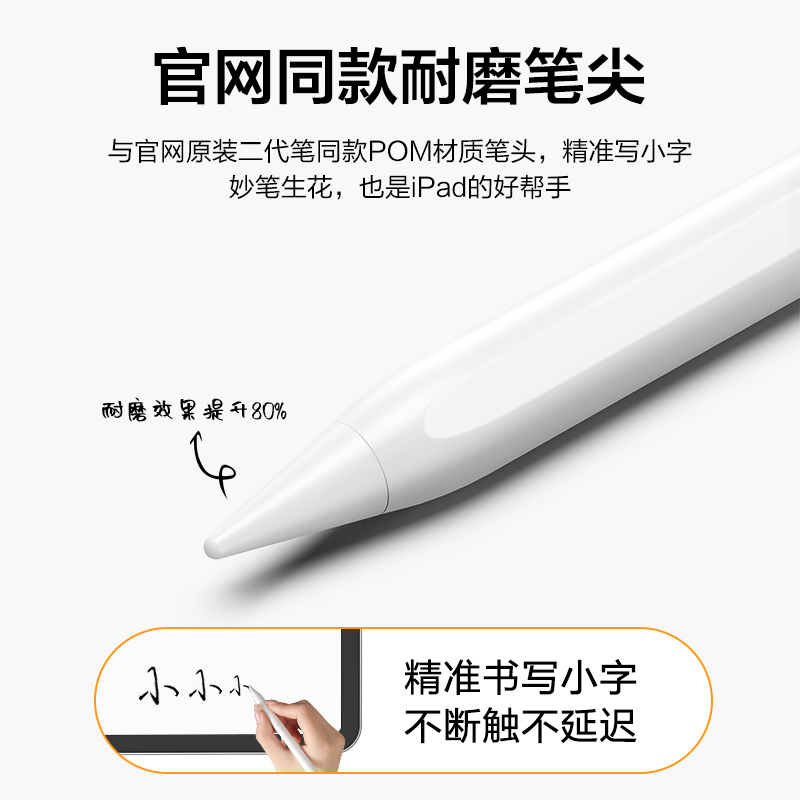 Q果 平板电脑触控笔 阻尼笔尖升级款白色电容笔+10.5寸类纸膜不断触适用于苹果ipad