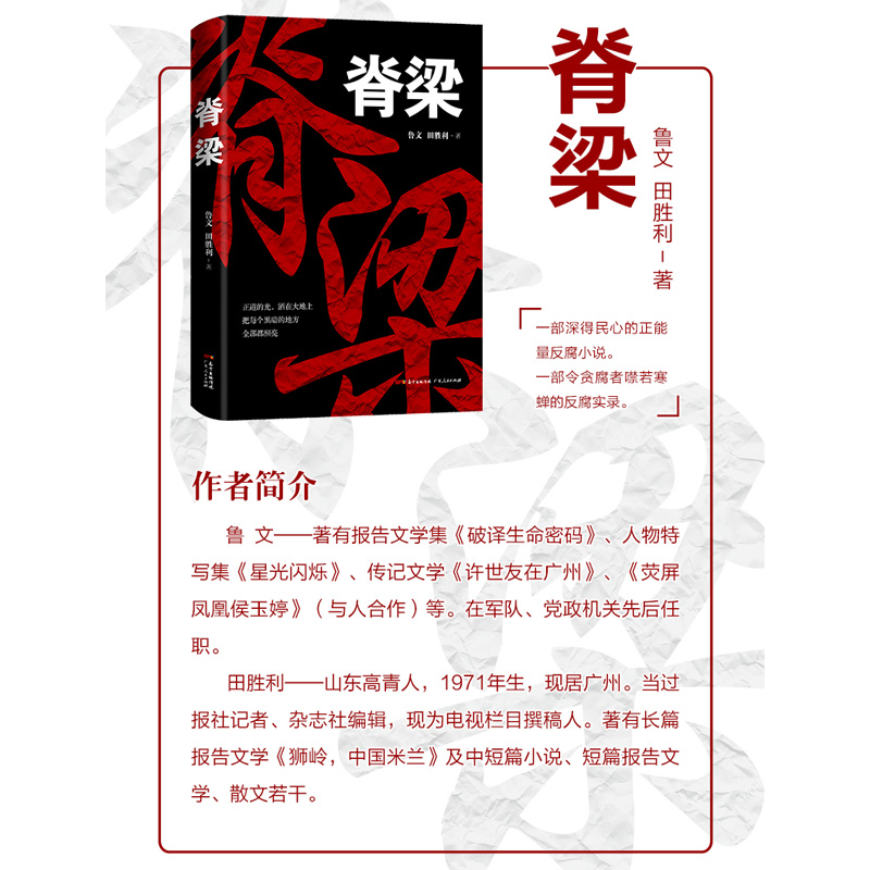 [醉染正版]正版 脊梁 鲁文田胜利脊梁鲁文 脊梁小说书 JST正能量反腐电视剧 共和国的脊梁 国之脊梁 官场 科学家高清大图