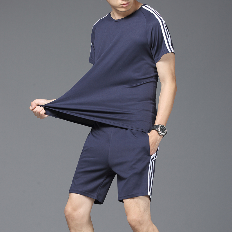 2019夏季短袖男士套装韩版修身潮流两件套休闲运动服一套衣服男装