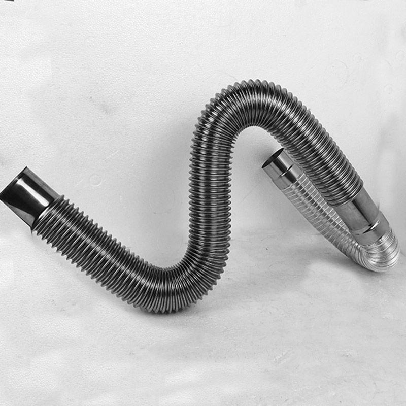 燃气热水器排烟管阿斯卡利不锈钢波纹管加长烟管加厚 弯头烟筒50 60
