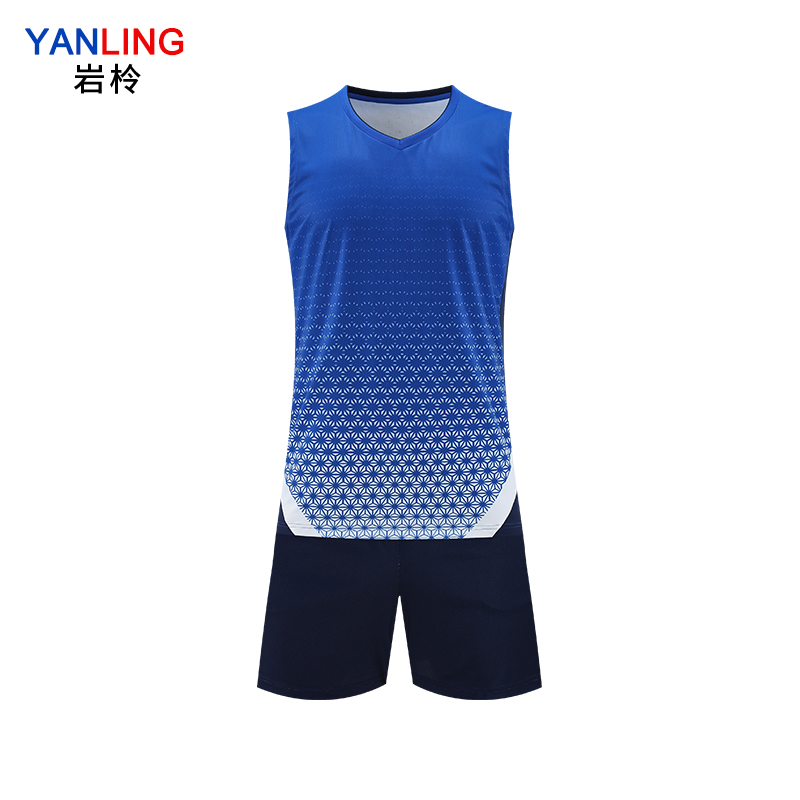 岩柃排球服套装25Y3PQ007 彩蓝 XL