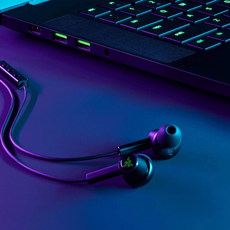 雷蛇razer战锤狂鲨双核版入耳式耳机电脑手机电竞游戏耳麦耳机