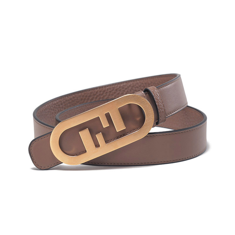 fendi芬迪男士皮革fendiolock板扣式双面皮带腰带3cm7c0475ah8x