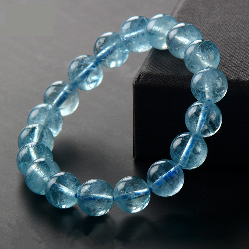 海蓝宝手串单层简约手环男女款手串饰品送女朋友七夕情人节礼物