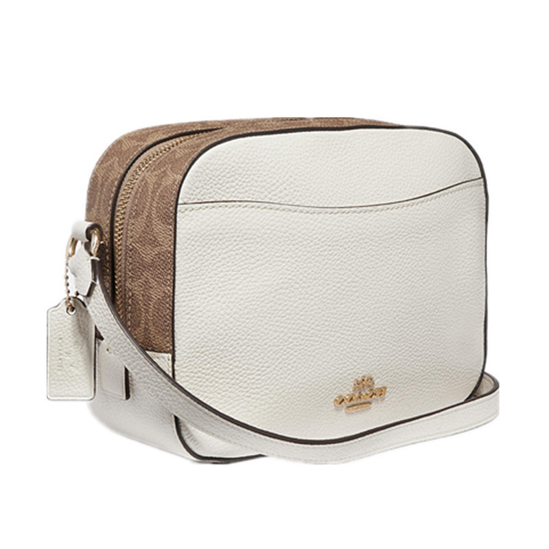 coach蔻驰新款女士印花真皮相机包单肩斜挎小方包小飞象69252