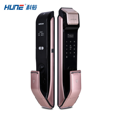 HUNE科裕智能锁 推拉式家用指纹锁 防盗门密码锁 电子锁大门锁 X80（幻影金）网络版