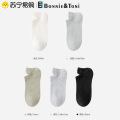 【Bonnie&Toni】男士护耳短袜5双装 均码 白色+黑色+绿色+浅蓝+浅灰