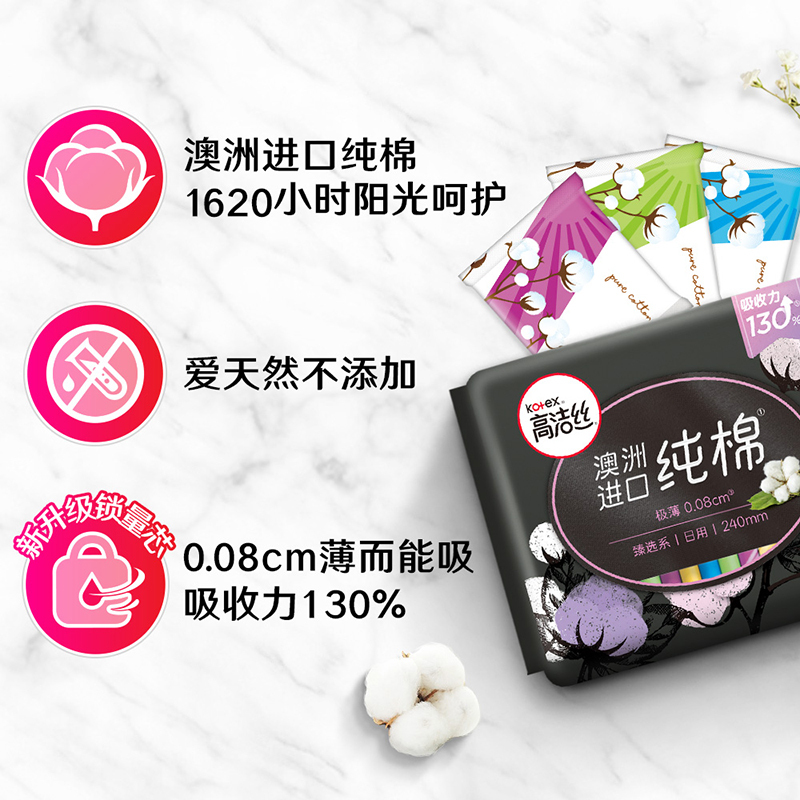 高洁丝(Kotex)臻选系列日用+夜用