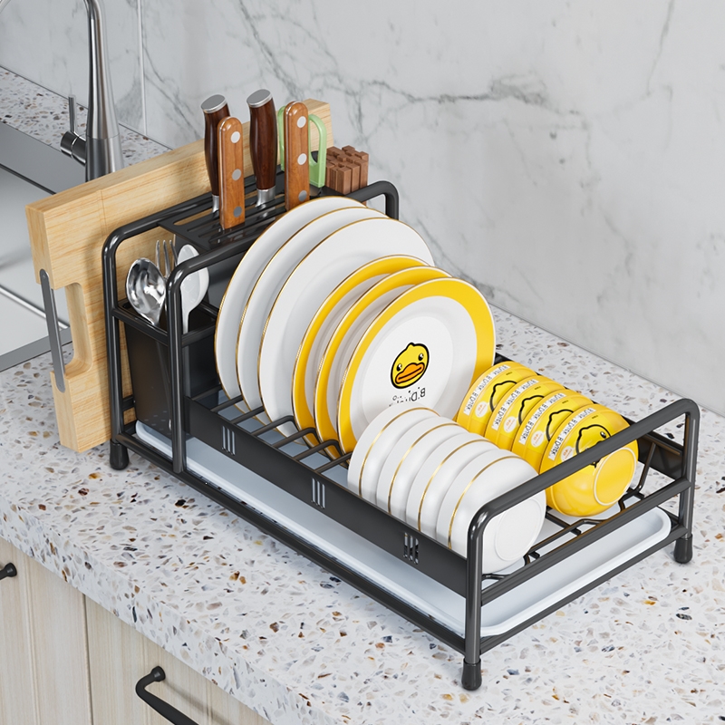 碗碟碗盘收纳架闪电客台面厨房单层碗架沥水架碗筷刀架多功能桌面