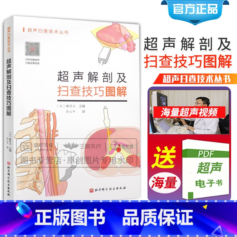 腹部超声:扫查技巧·分类判定·鉴别诊断图解 【正版】超声解剖及扫查技巧图解 诊断学医学影像图谱人体断层彩超书籍正常值测量