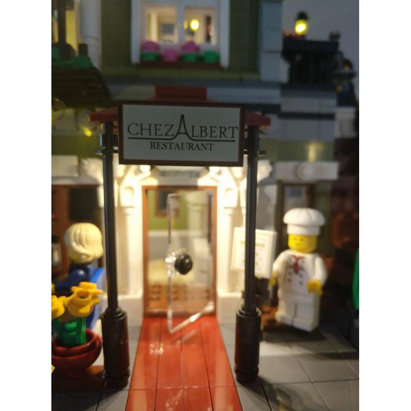 HiBrick灯饰 巴黎餐厅 适用乐高10243 街景系列积木 LED灯光灯具 10243灯饰(仅售灯饰不含积木)
