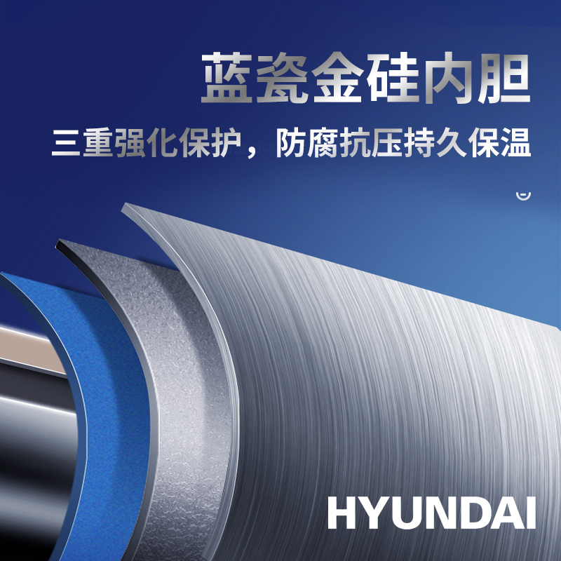 韩国现代(HYUNDAI)Y06 电热水器 40升储水式用 速热电热水器 出水断电 圆桶触摸电脑版 2000W