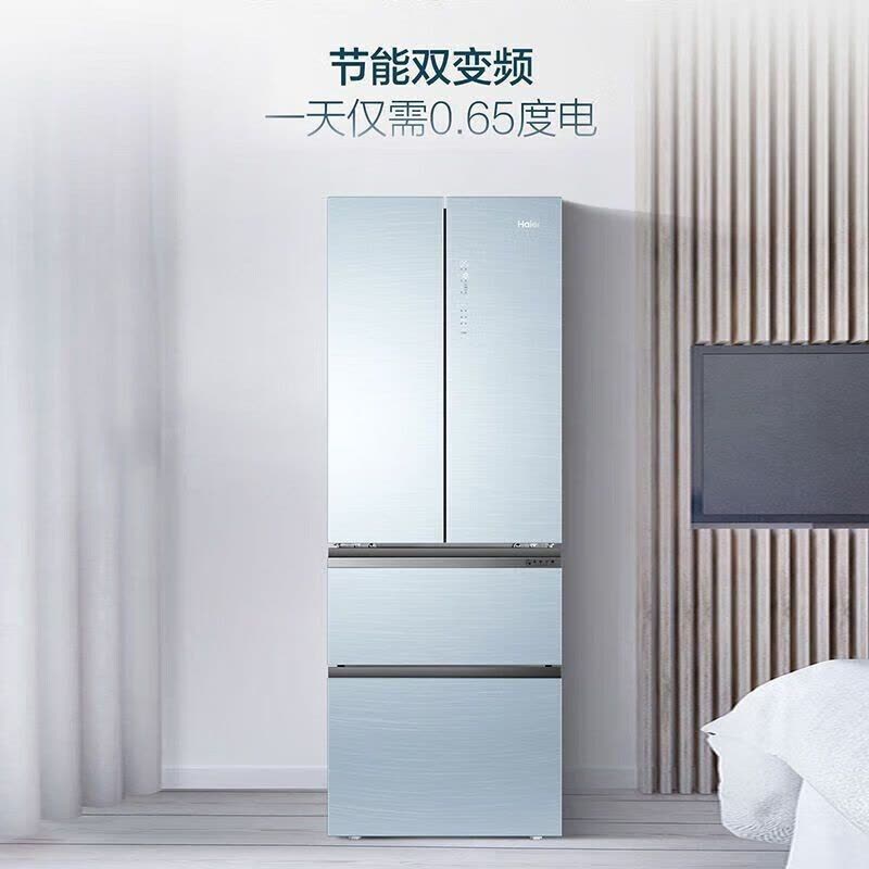 海尔(Haier)332升多门冰箱 彩晶面板母婴空间 一级能效 阻氧干湿分储 家用电冰箱 BCD-332WFCL图片