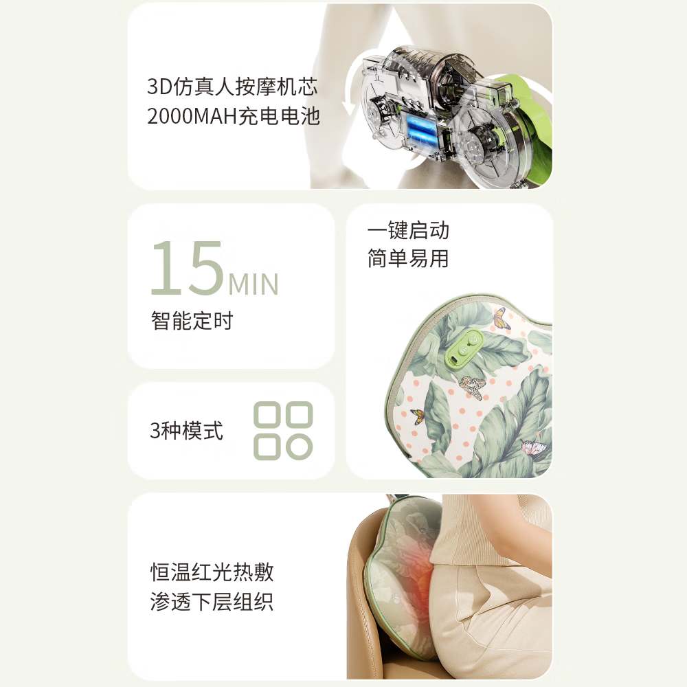 罗莱健康 雨林蕉影腰腹揉腹按摩器 CLD100RF高清大图