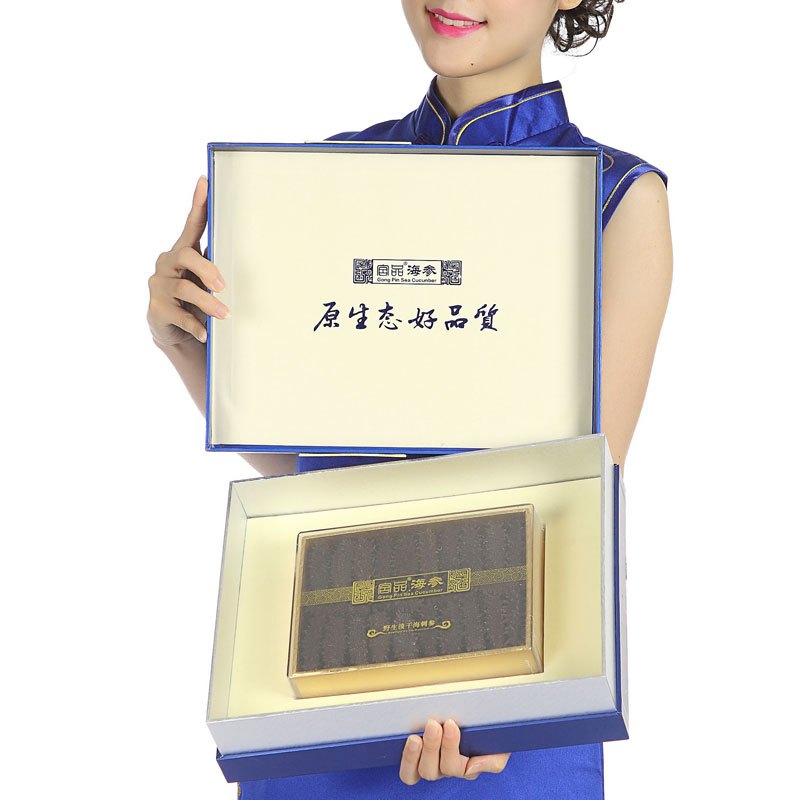 宫品海参 威海3A野生淡干海参刺参30-45只250g礼盒装 生鲜 海鲜水产