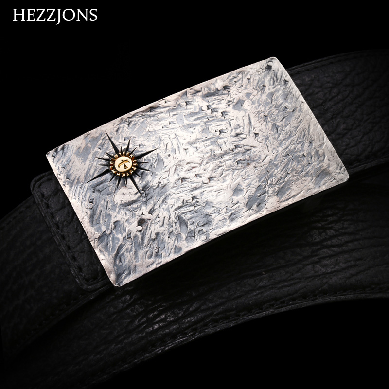 黄金皮带新款鲨鱼皮皮带999纯银裤带复古真皮奢华男士腰带奢侈品皮带