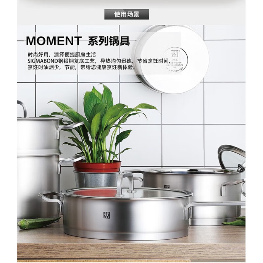双立人(ZWILLING)炒锅 Moment 24cm 煎锅 ZW-C127