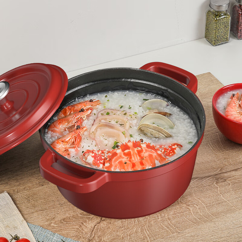 康巴赫 溢彩珐琅铸铁汤锅-红色 LPB-YT22B高清大图