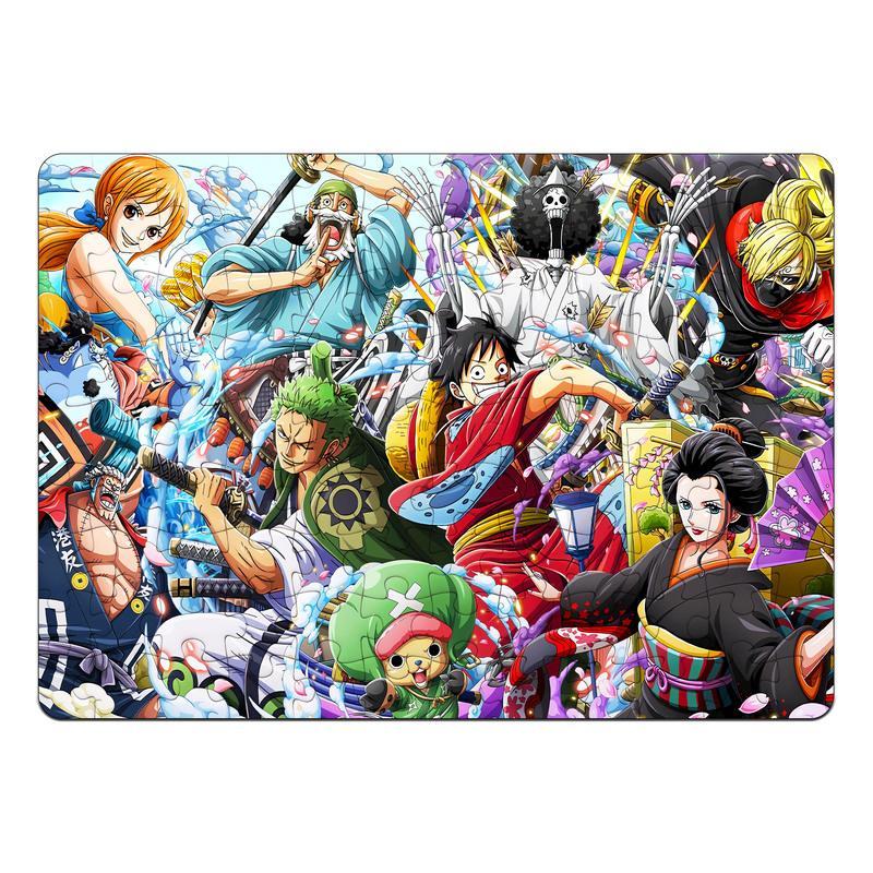 真智力海贼王1000片拼图塑料树脂材质马赛克玩具动漫DIY定制送实木相框* 06 送实木相框图片