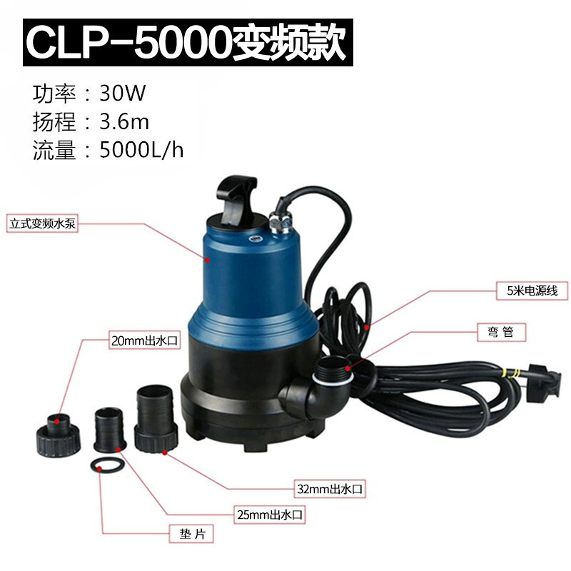 低水位变频抽水泵底吸潜水泵水幕墙喷泉假山循环泵排污泵鱼池低吸泵鱼缸水泵