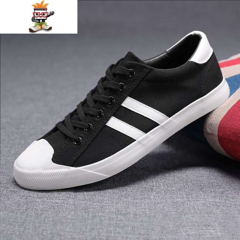 帆布鞋男韩版潮流鞋子春季新款板鞋低帮透气百搭鞋男士系带休闲鞋闪潮