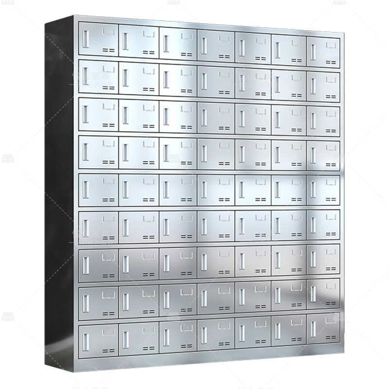 悦山不锈钢餐具碗柜食堂员工多门储物柜304不锈钢63门磁吸锁YSOA11FO63MW304C