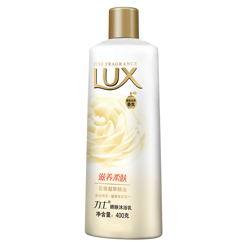 力士(Lux)沐浴露 娇肤沐浴乳 滋养柔肤400ml 蚕丝精华 馨香茉莉花[联合利华]