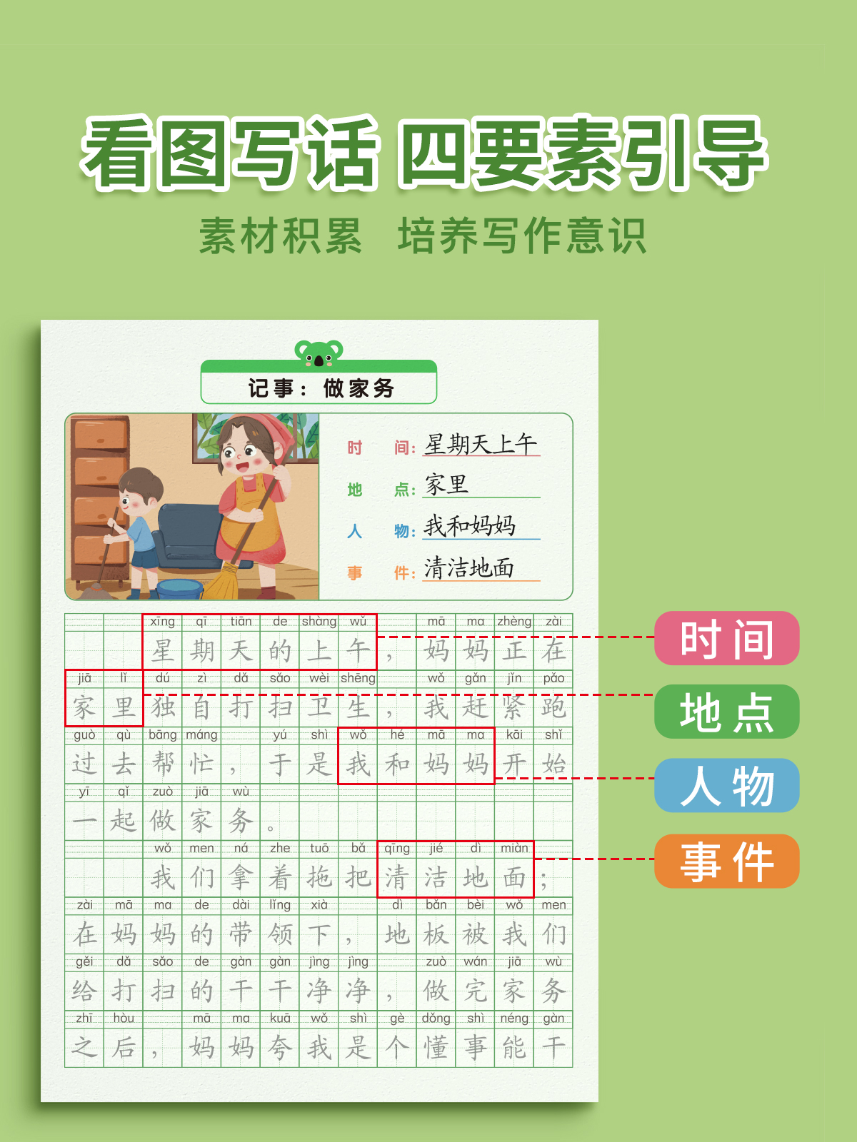 [一年级]看图写话字帖+练习纸 [正版]看图写话一年级二年级字帖练字上册下册练字帖每日一练专项训练小学生同步语文人教版范高清大图