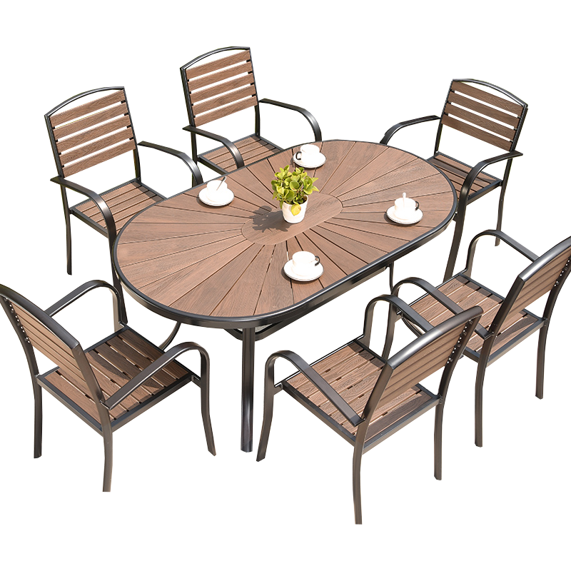 汐户外桌椅一桌六椅套高清大图