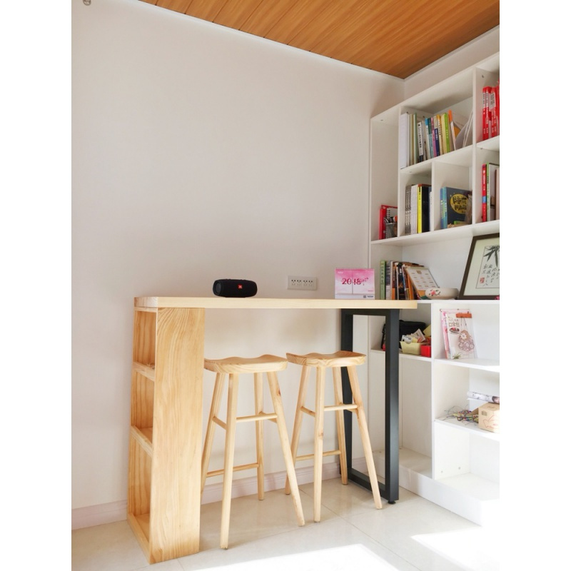 艺可恩简易实木吧台客厅隔断家用吧台桌厨房乡村靠墙酒吧高脚桌