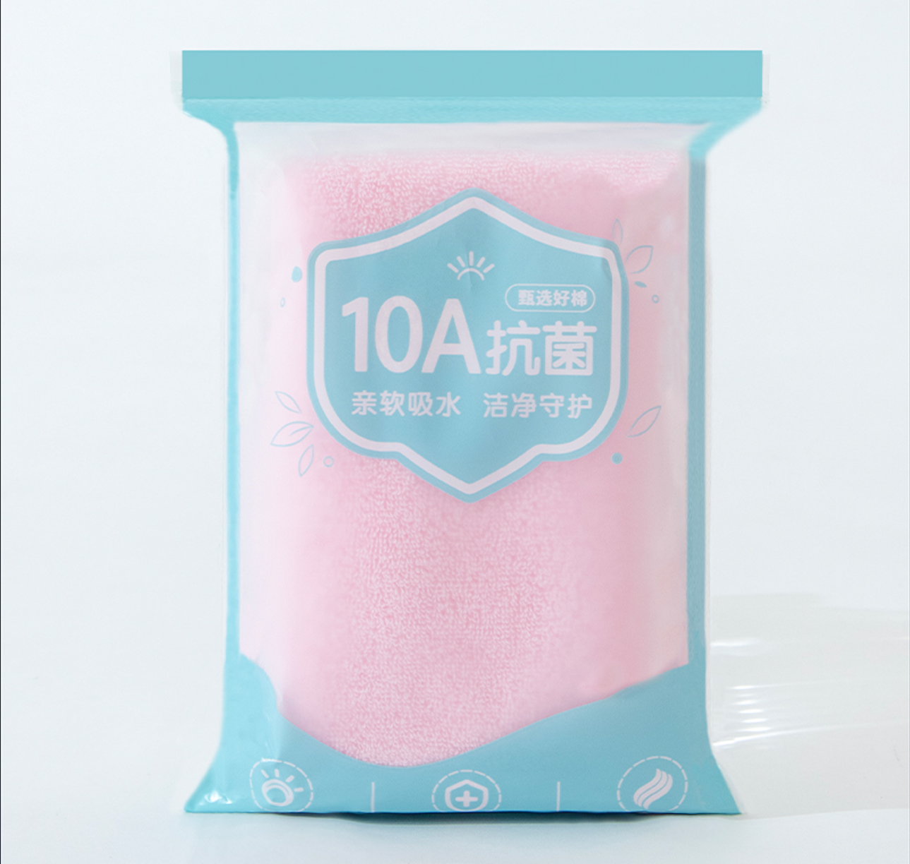 三利TD6223 嘉鸿德漫川面巾76*34 110g 纯棉 10A抗菌 粉色(计价单位:条)高清大图