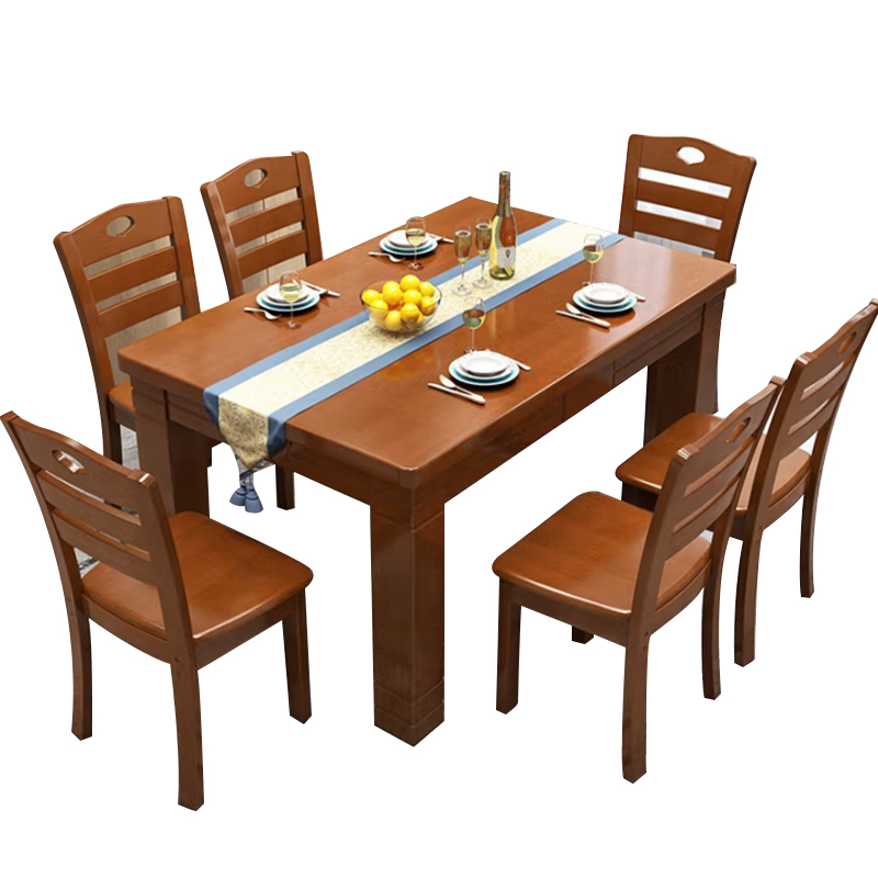 合祥源 餐桌椅组合配四椅 1200*700*750mm QX-CZ09 单位:套高清大图