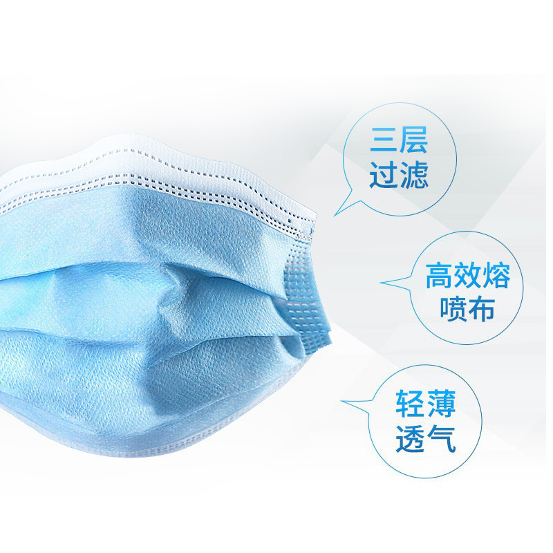 一次性无纺布 口罩 防尘呵护呼吸防飞沫三层