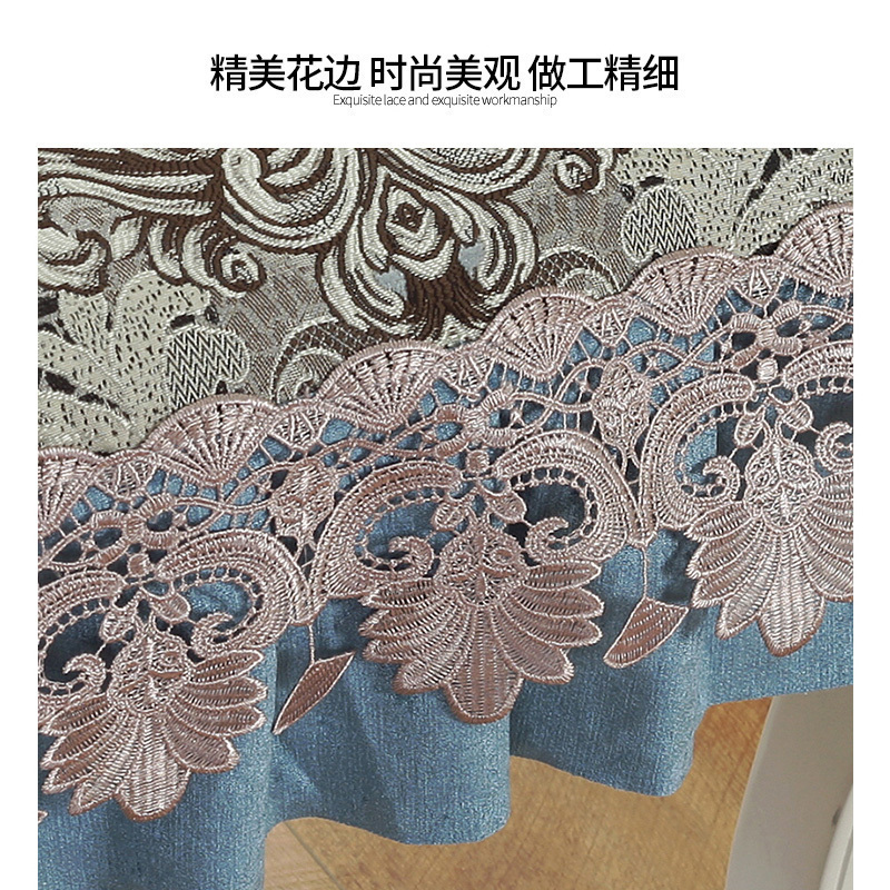 美帮汇欧式雪尼尔餐椅垫简约坐垫椅子垫屁股座垫椅背罩椅垫套装防滑蕾丝高清大图