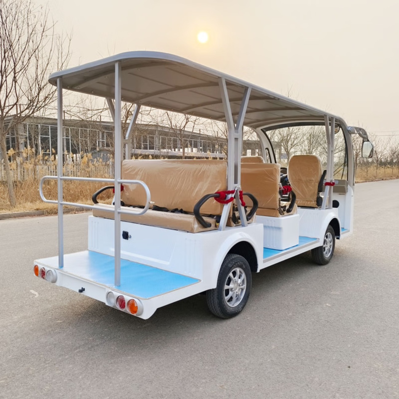 龙云天盾电动观光车4排11座景区休闲接待游览园区厂区参观电动四轮观光中转车 敞篷标配高清大图