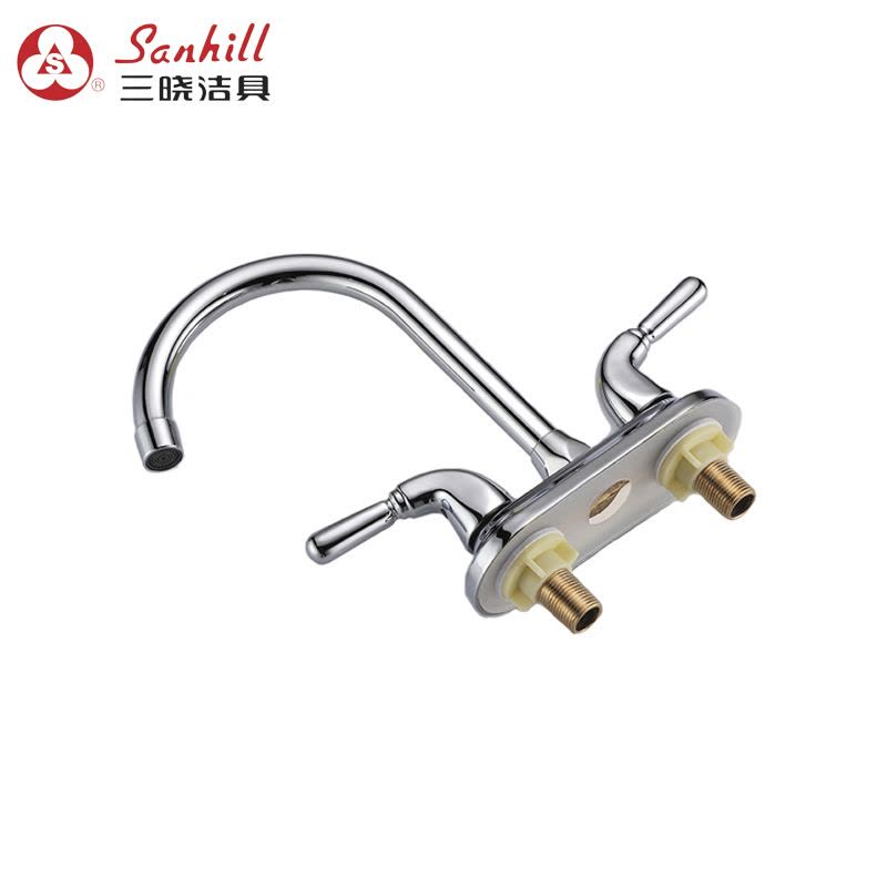 三晓全铜主体双把冷热菜盆龙头SX-17097 个图片
