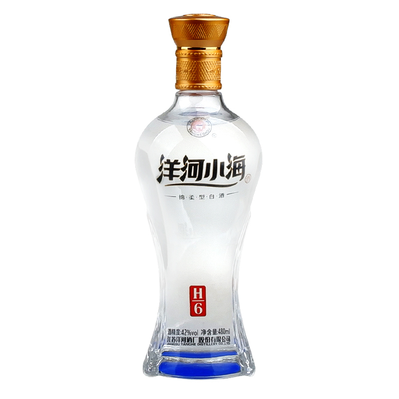 洋河(YangHe) 洋河小海H6 绵柔浓香型 42度480ml*6瓶 整箱装