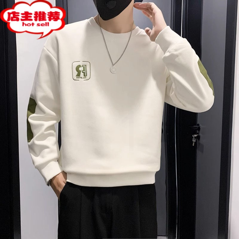 SHANCHAO欧洲站卫衣t恤男士秋季2023新款长袖打底衫男装外套男上衣服