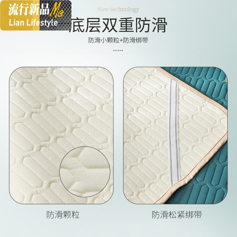 泰国乳胶凉席三件套天丝空调软席子1.5冰丝1.8m床可折叠水洗夏季 三维工匠凉席/凉枕高清大图