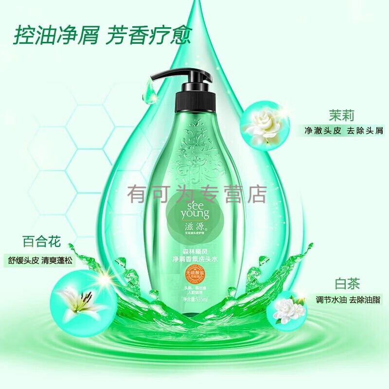 滋源(seeyoung) 男士 无患子酷爽净澈535ml 洗头水 (计价单位:瓶)高清大图