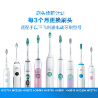 飞利浦(PHILIPS) 电动牙刷原装刷头HX6011 HX6013同款 适配HX6730/6761/3226/3216