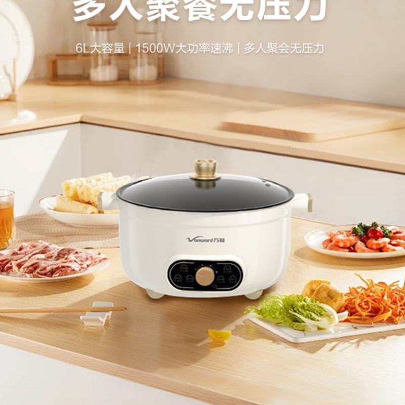 万和多功能电火锅电煮锅6L大容量DZG-ZX15高清大图