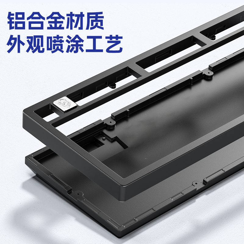 狼蛛LEOBOG Hi75客制化有线机械键盘铝坨坨Gasket结构75配列全键无冲热插拔电竞有线套件 [矅石黑]RGB版高清大图