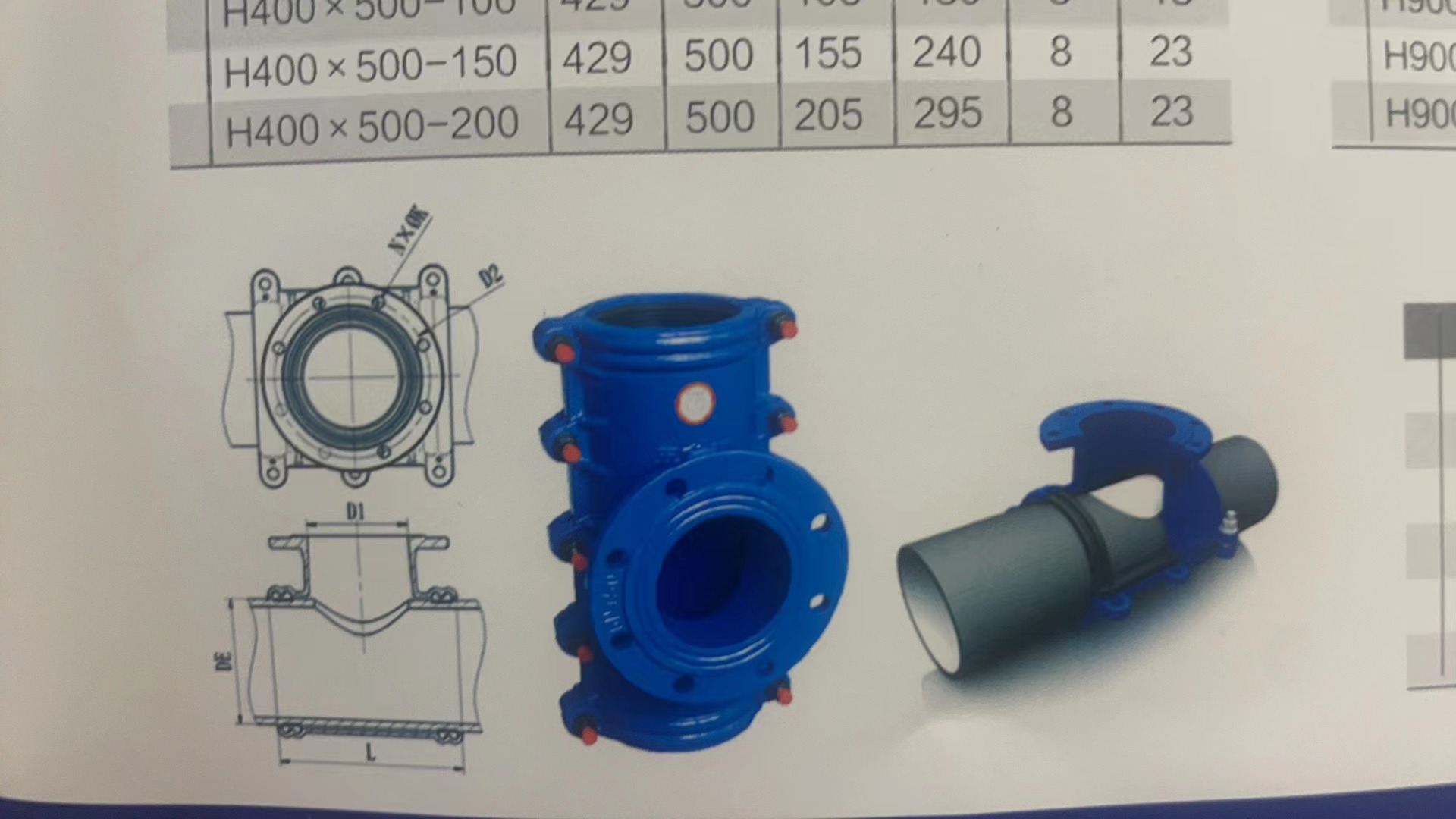 球墨铸铁管全密封开孔三通高清大图